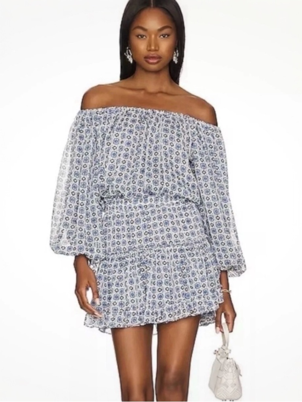 NWT MISA LOS ANGELES Zonia Mini Dress Blue Scorpios Tile Small